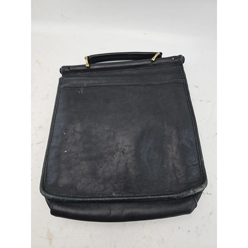 Hunt Club Vintage Black Leather Satchel Bag
